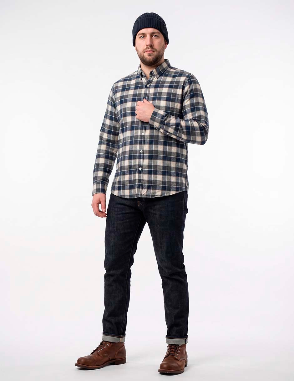 Camisa casual manga larga para hombre 4