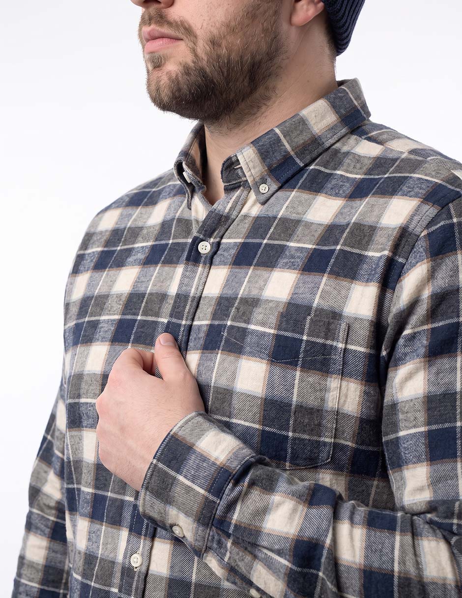 Camisa casual manga larga para hombre 2
