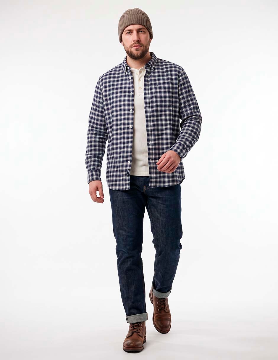 Camisa casual manga larga para hombre