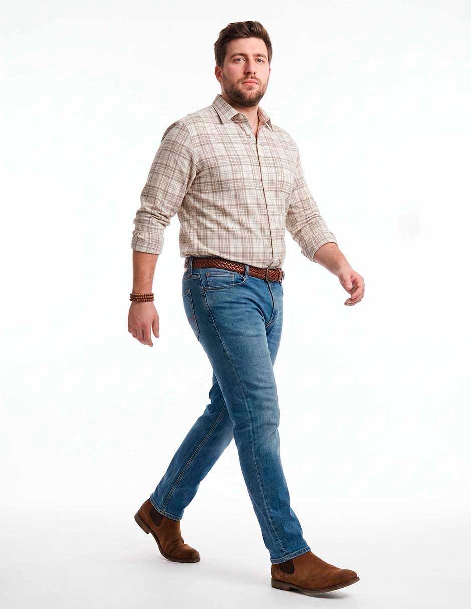 Camisa casual manga larga para hombre 4