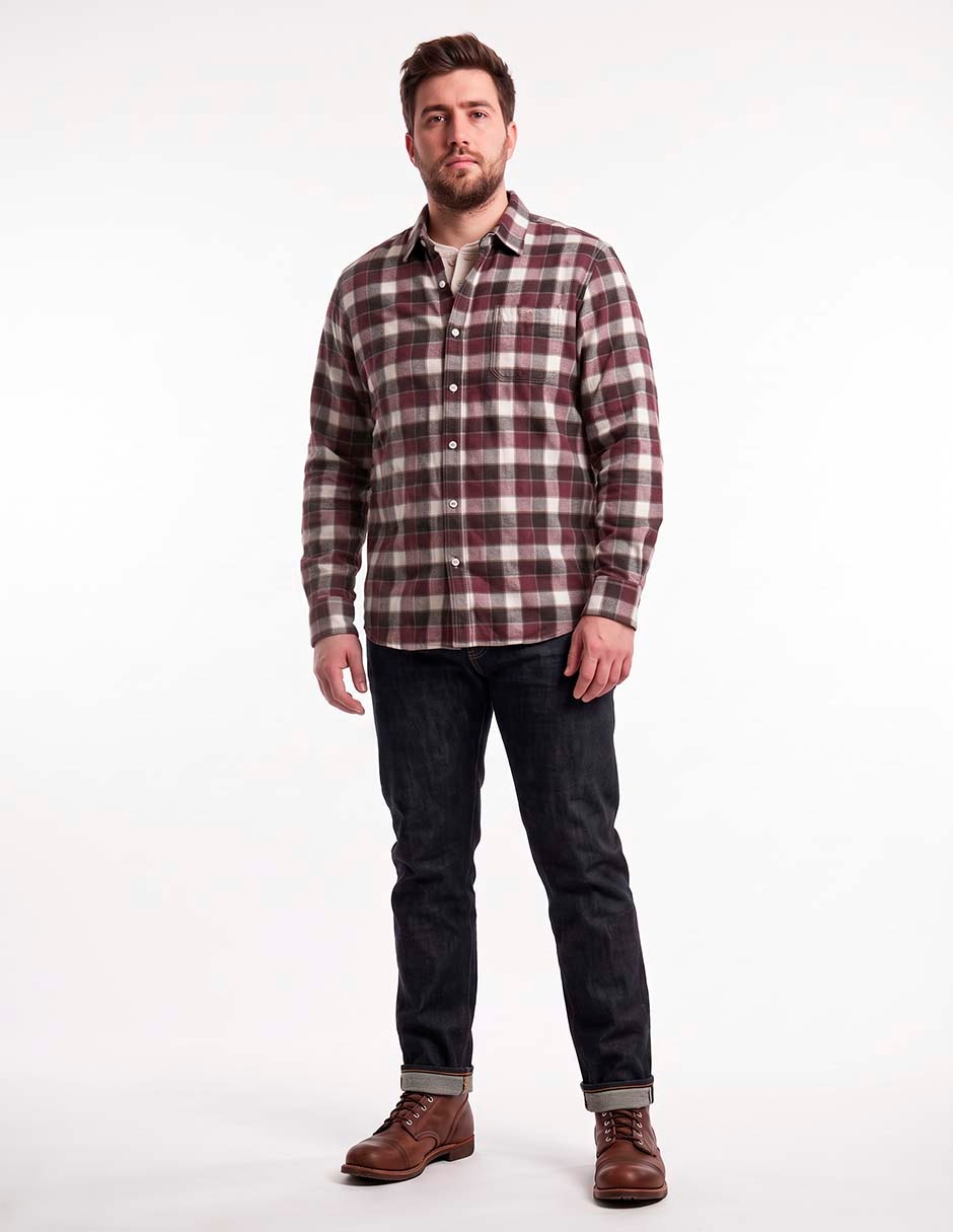 Camisa casual manga larga para hombre 4
