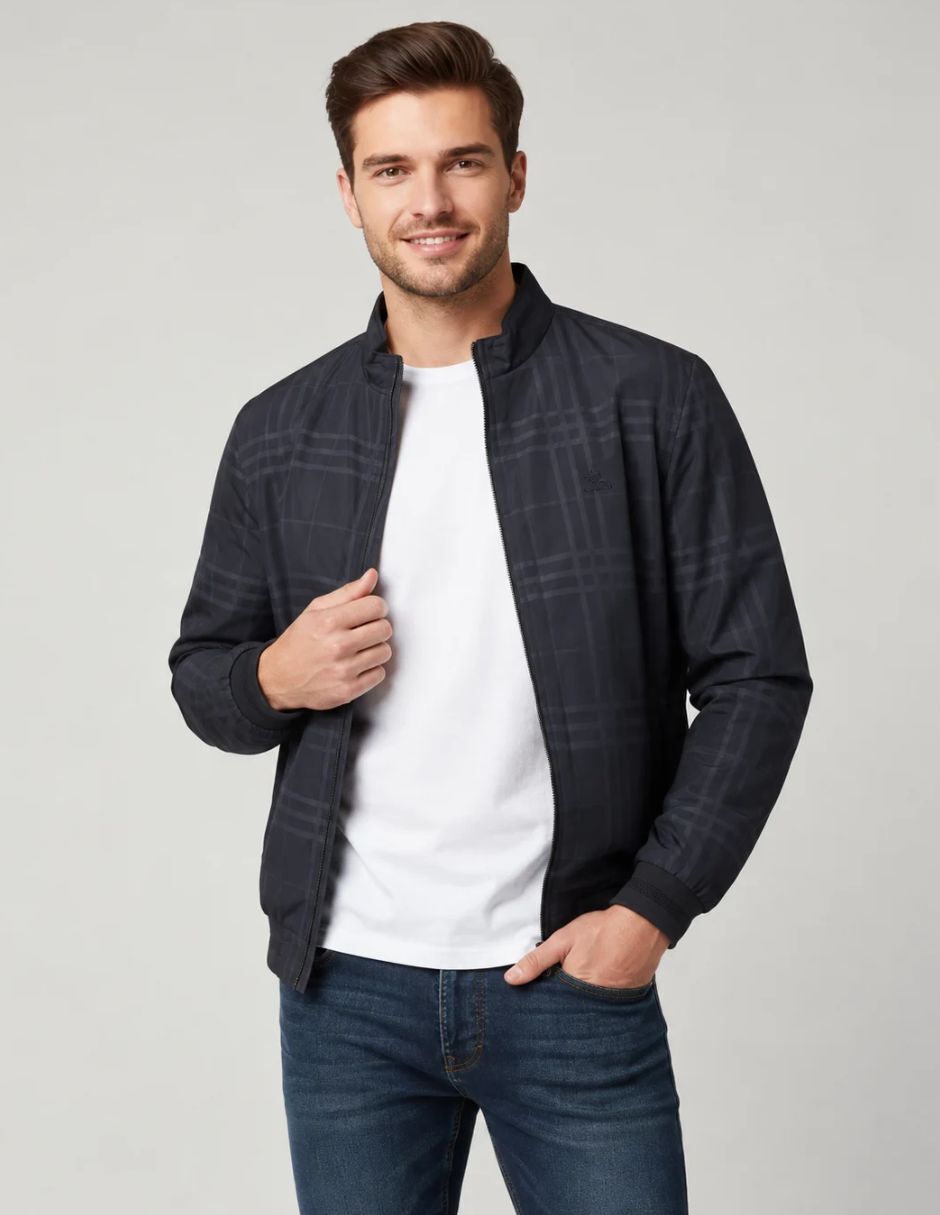 Chamarra bomber polo retro of yatch impermeable reversible para hombre
