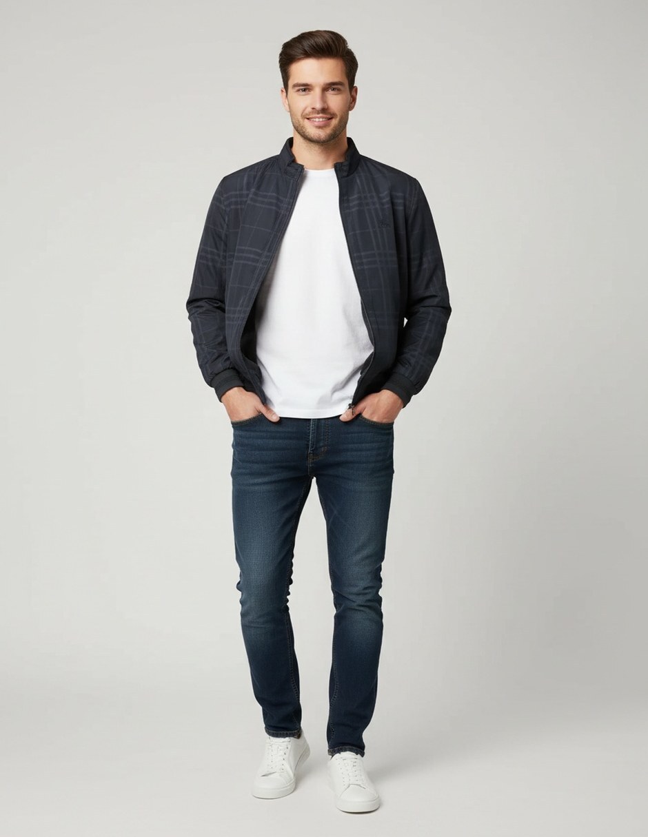 Chamarra bomber polo retro of yatch impermeable reversible para hombre