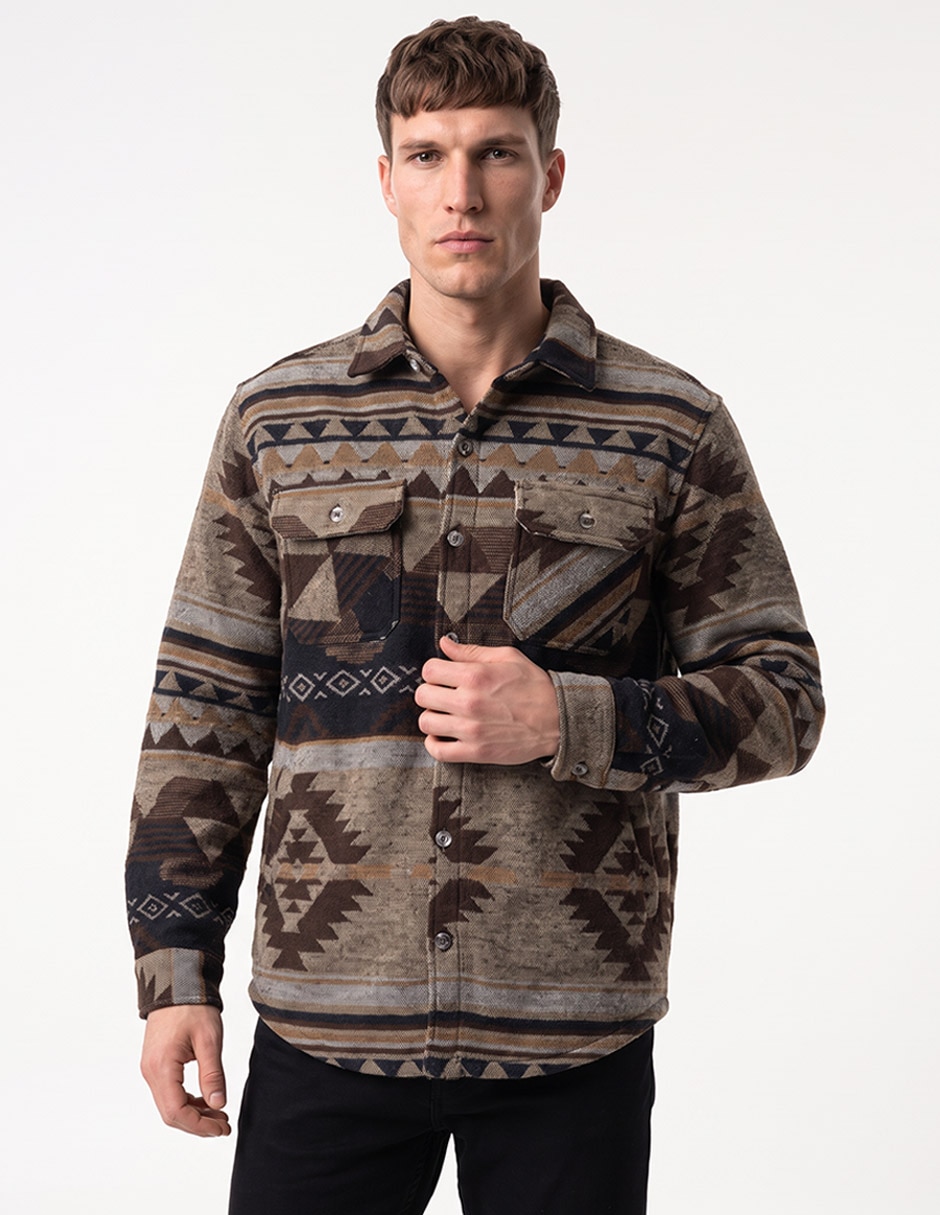 Camisa casual manga larga para hombre