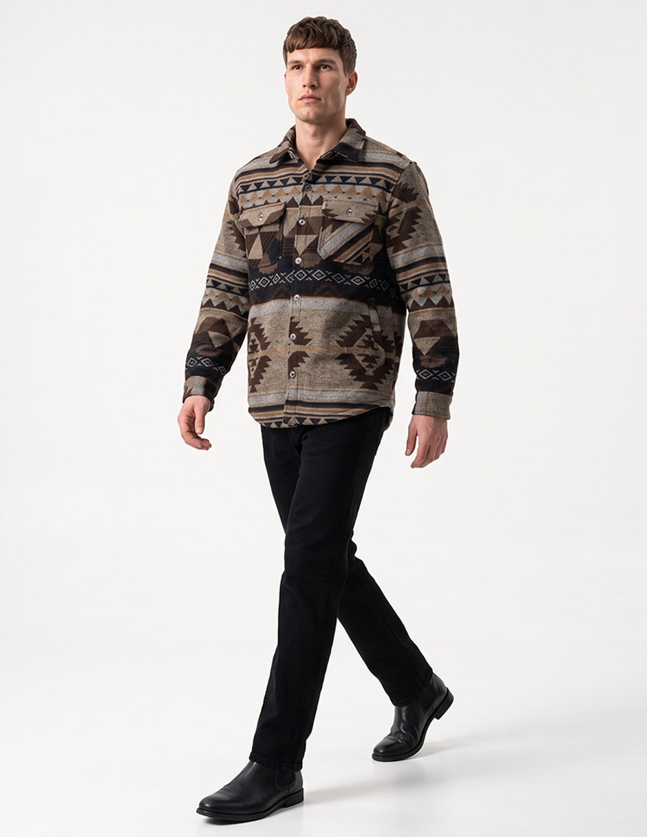 Camisa casual manga larga para hombre