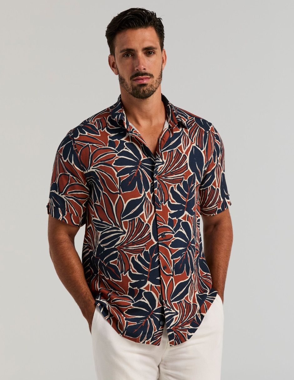 Camisa casual manga corta para hombre