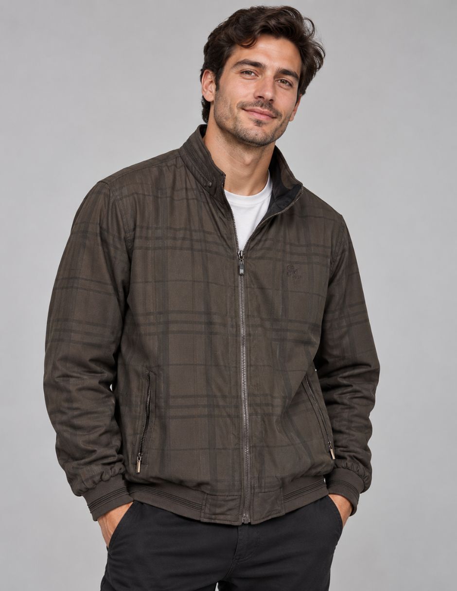Chamarra bomber impermeable reversible para hombre