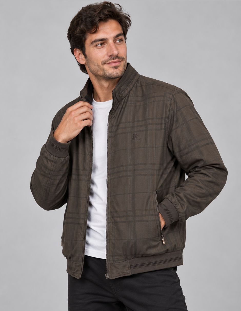 Chamarra bomber impermeable reversible para hombre