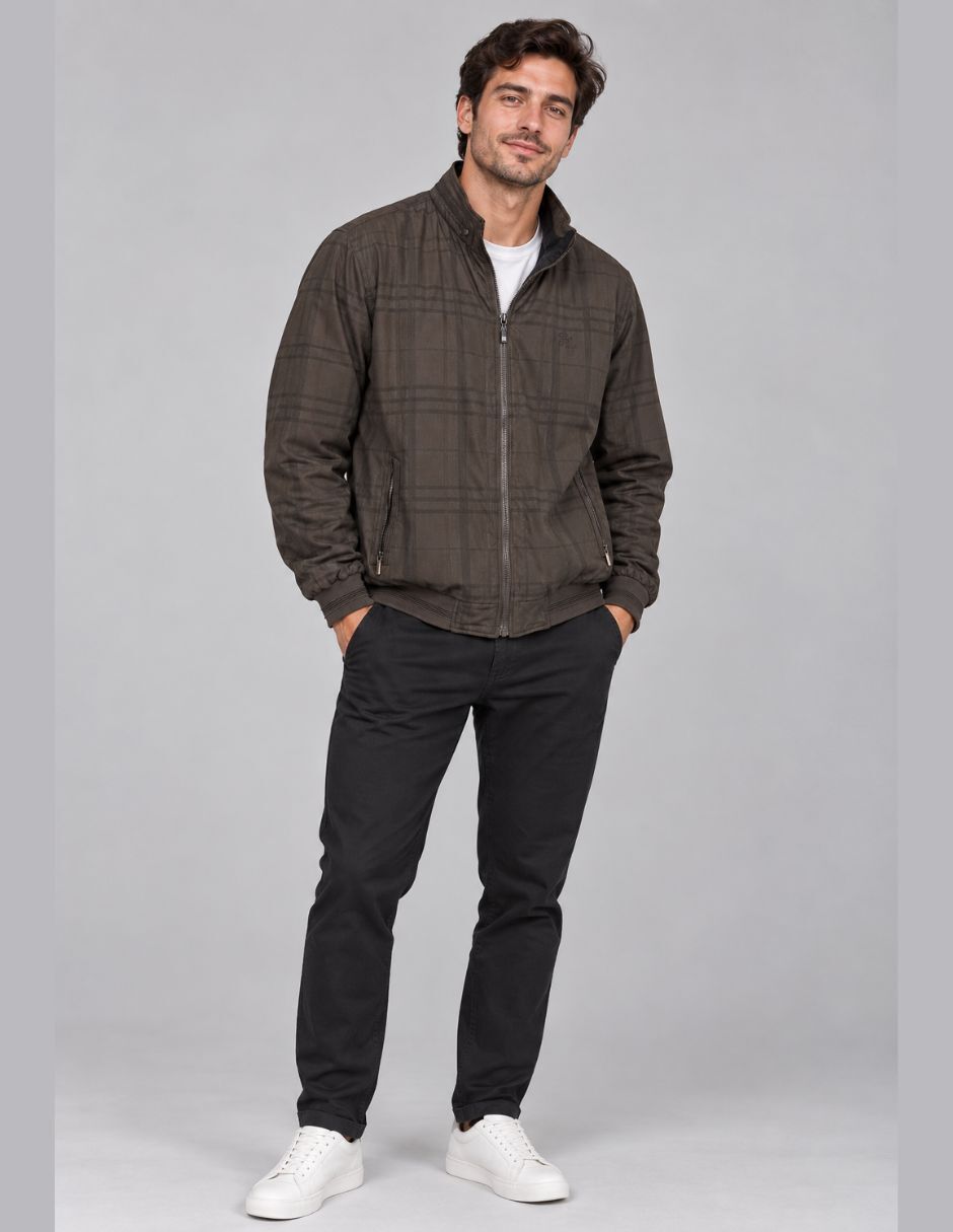 Chamarra bomber impermeable reversible para hombre