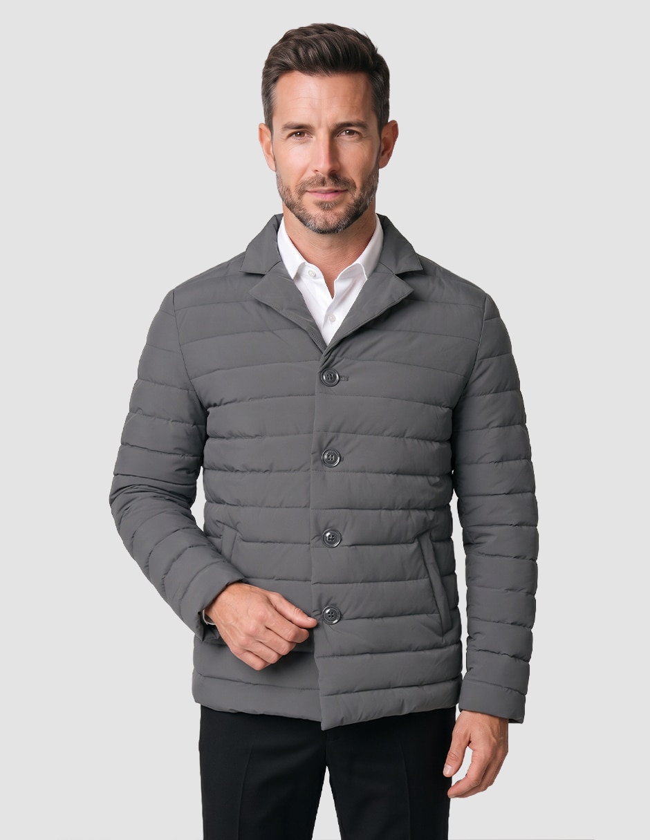 Chamarra casual capitonada para hombre