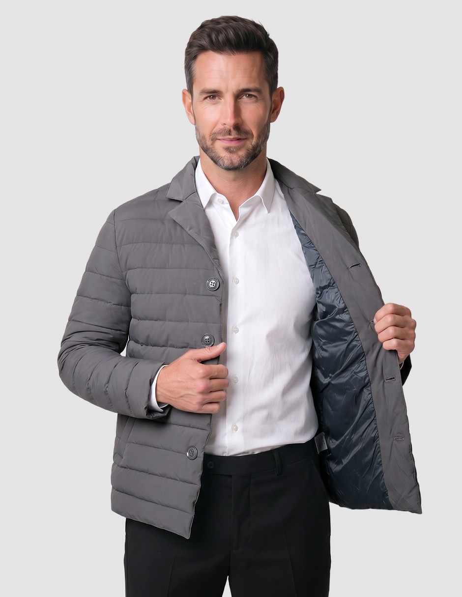Chamarra casual capitonada para hombre