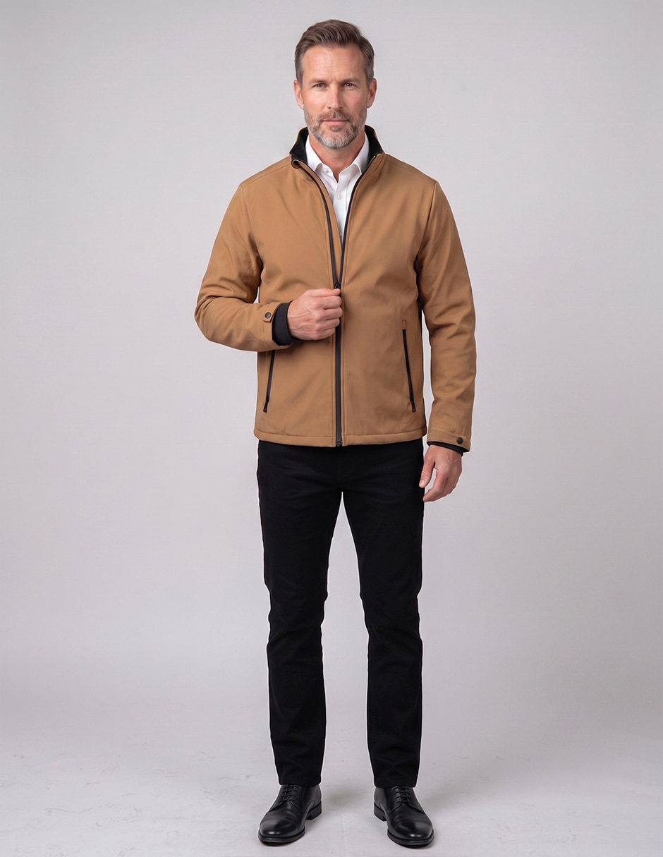 Chamarra casual con bolsillos para hombre