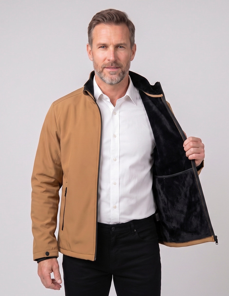 Chamarra casual con bolsillos para hombre