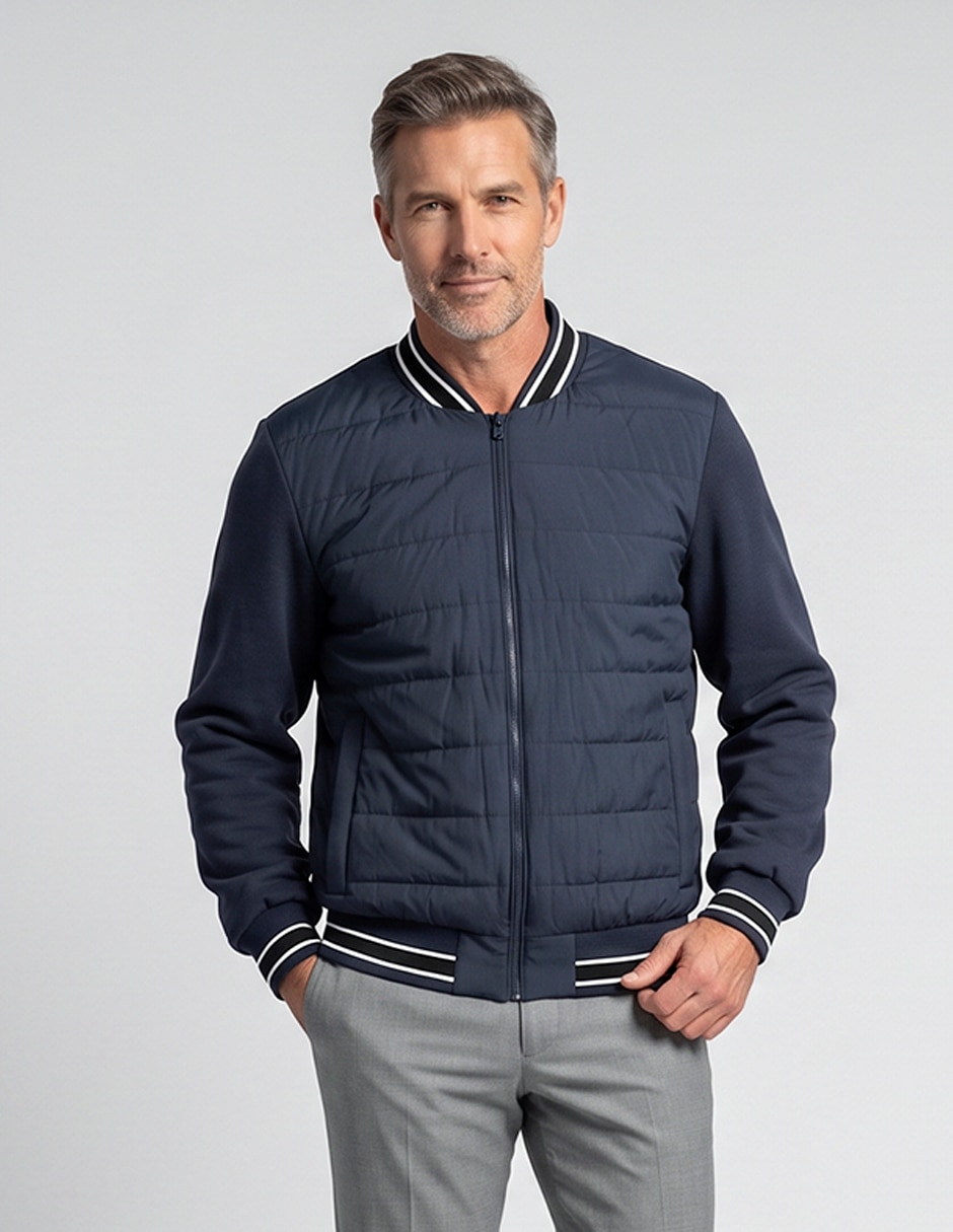 Chamarra casual capitonada para hombre