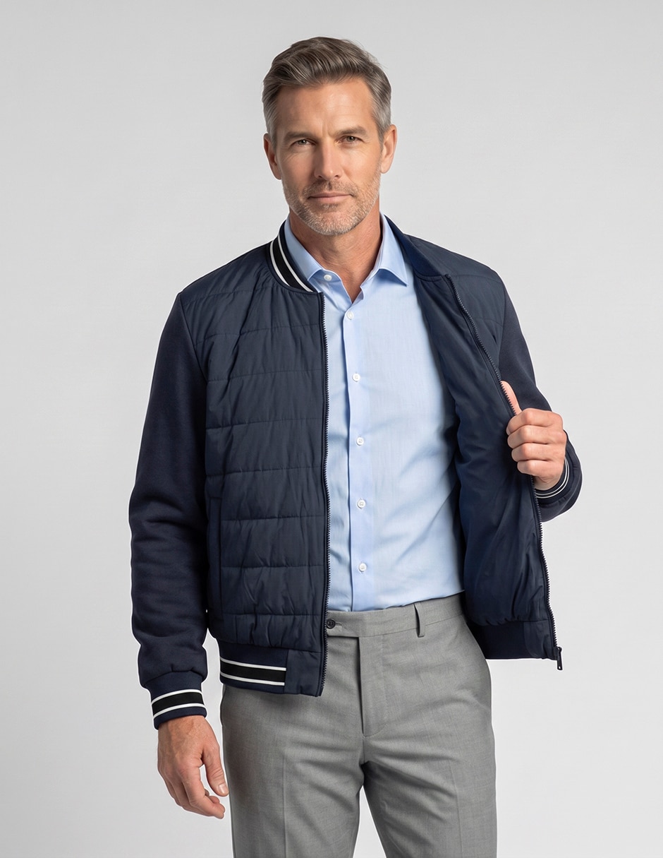 Chamarra casual capitonada para hombre 5