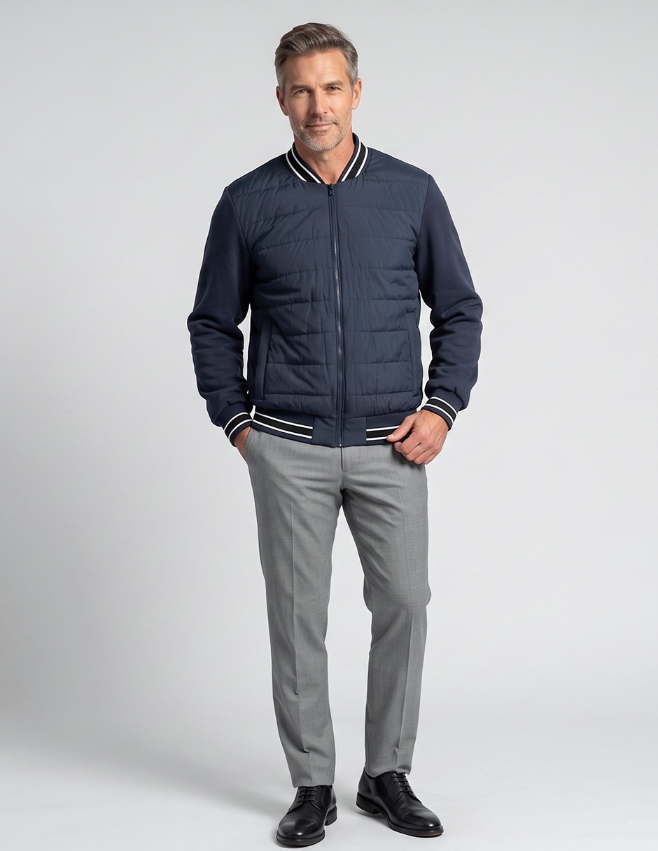 Chamarra casual capitonada para hombre