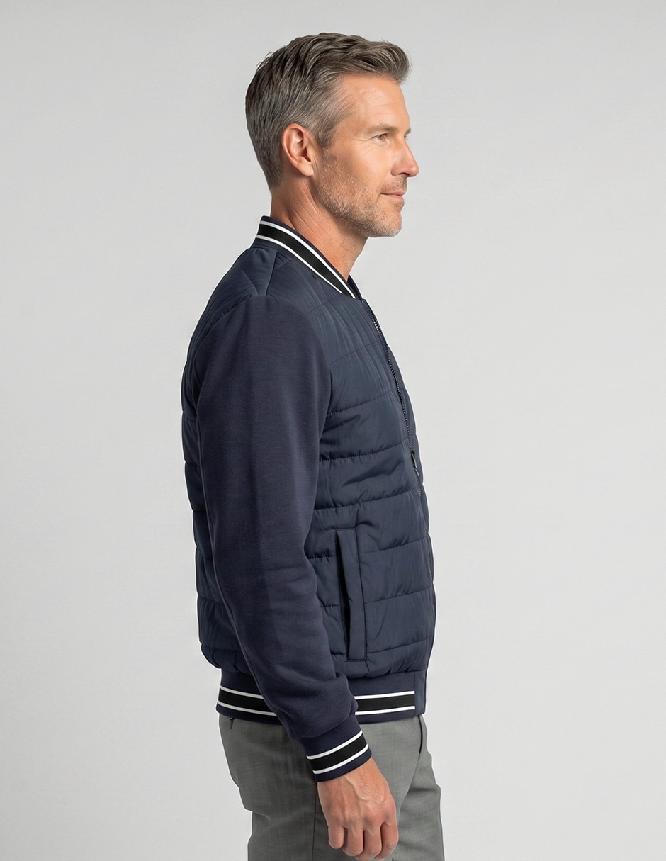 Chamarra casual capitonada para hombre