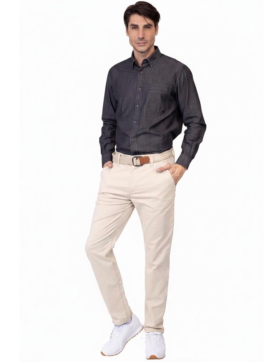 Pantalón casual chino recto para hombre 2