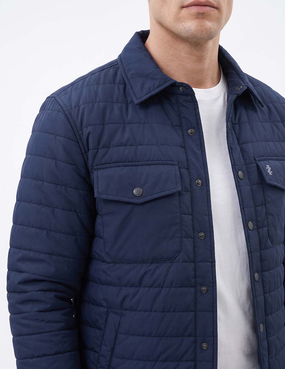 Chamarra capitonada con bolsillos para hombre