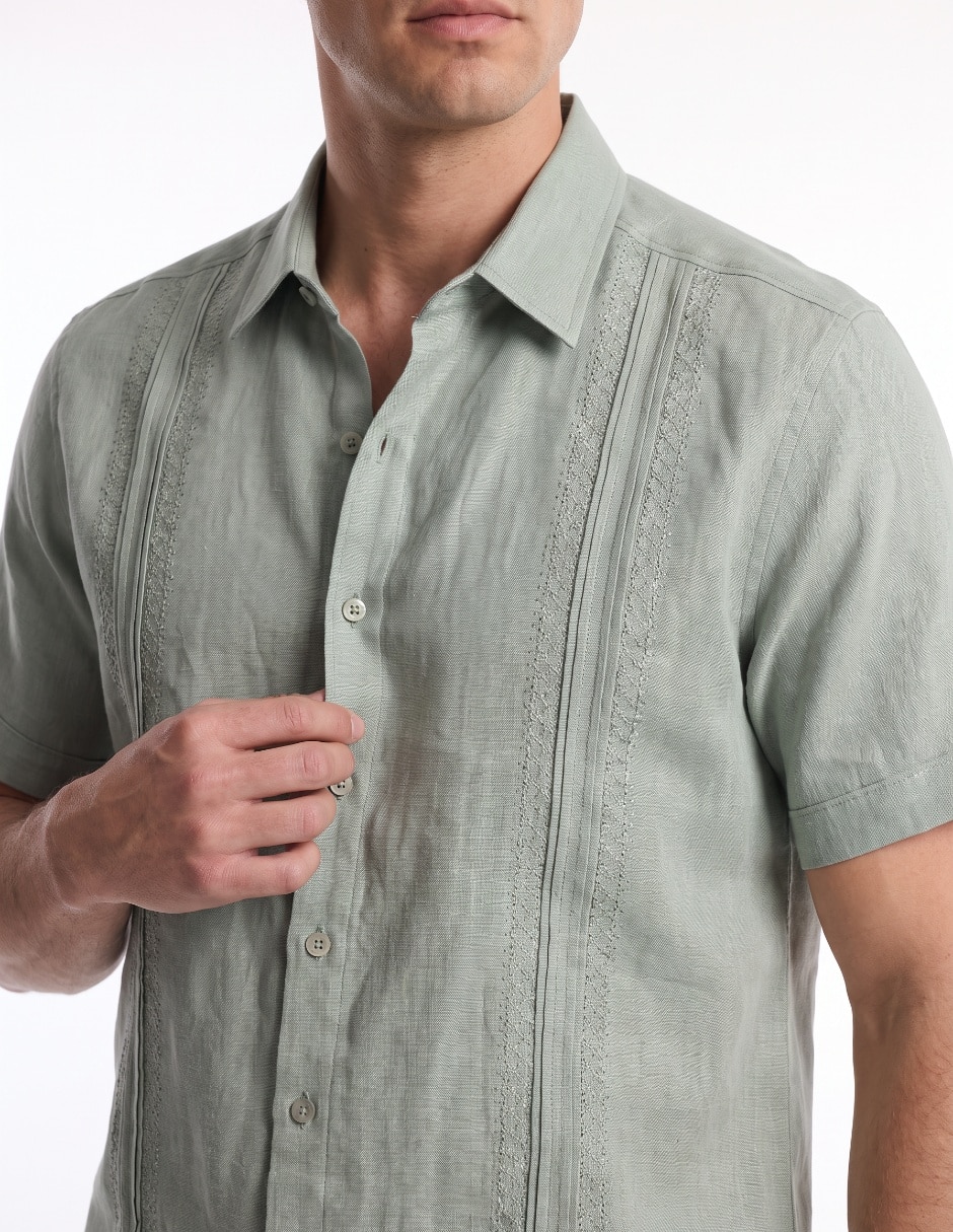 Guayabera manga corta para hombre 4
