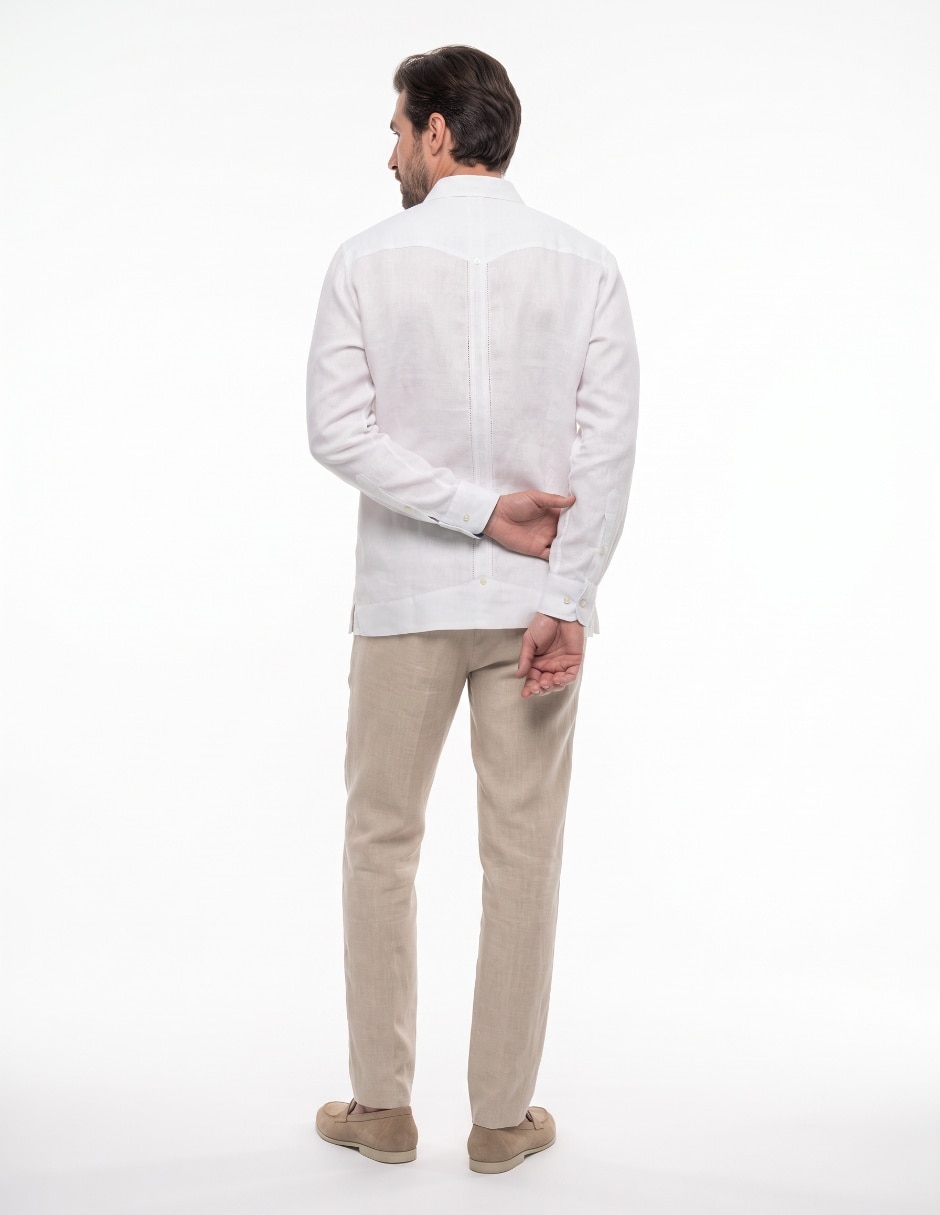 Guayabera manga larga para hombre 2
