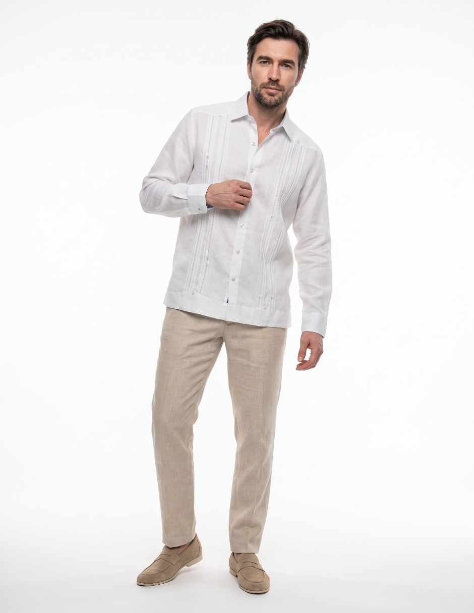 Guayabera manga larga para hombre 3