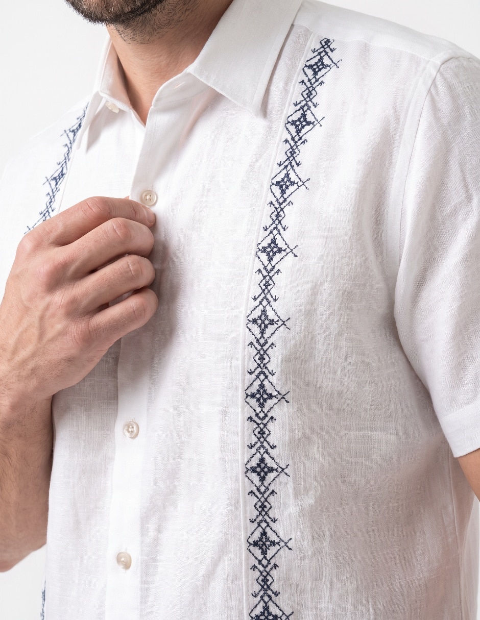 Guayabera manga corta para hombre 4