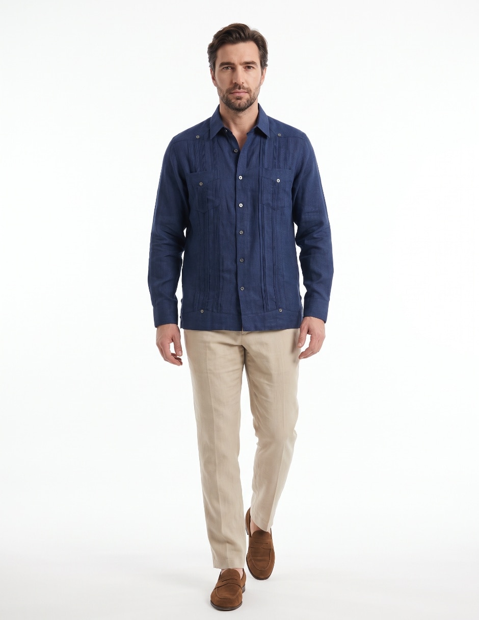 Guayabera manga larga para hombre Guayabera manga larga para hombre