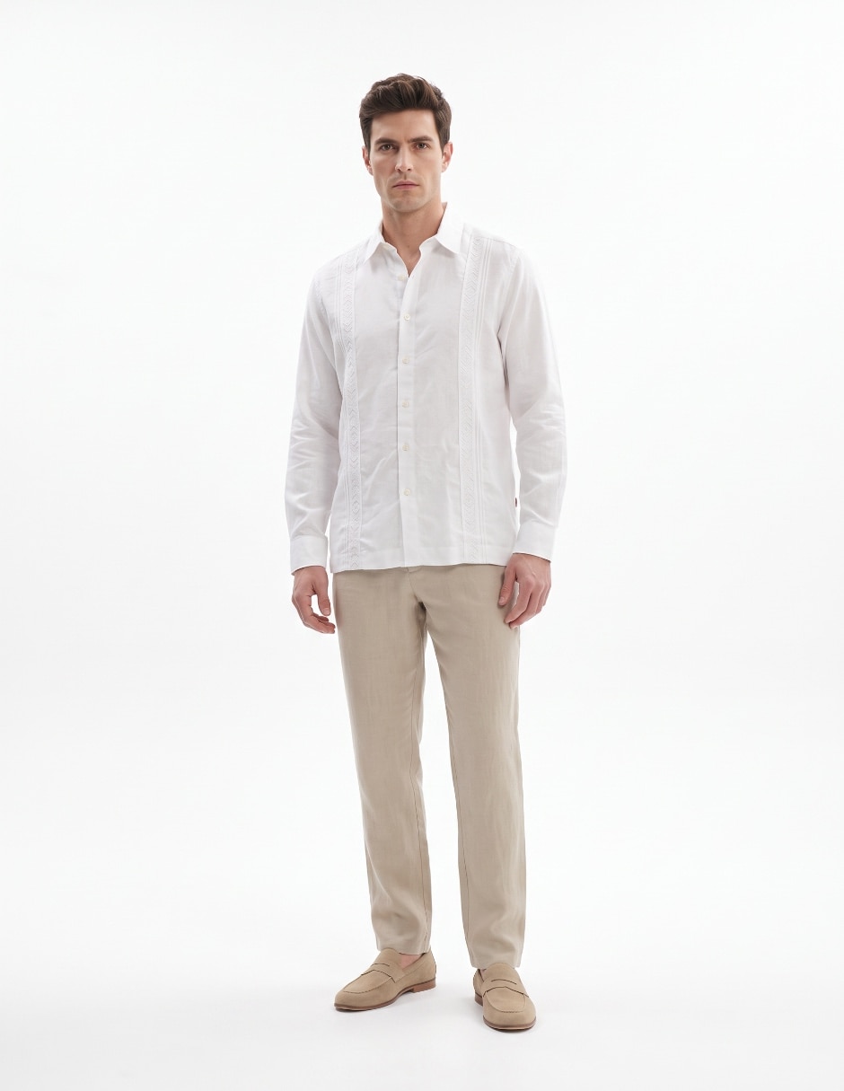 Guayabera manga larga para hombre 3