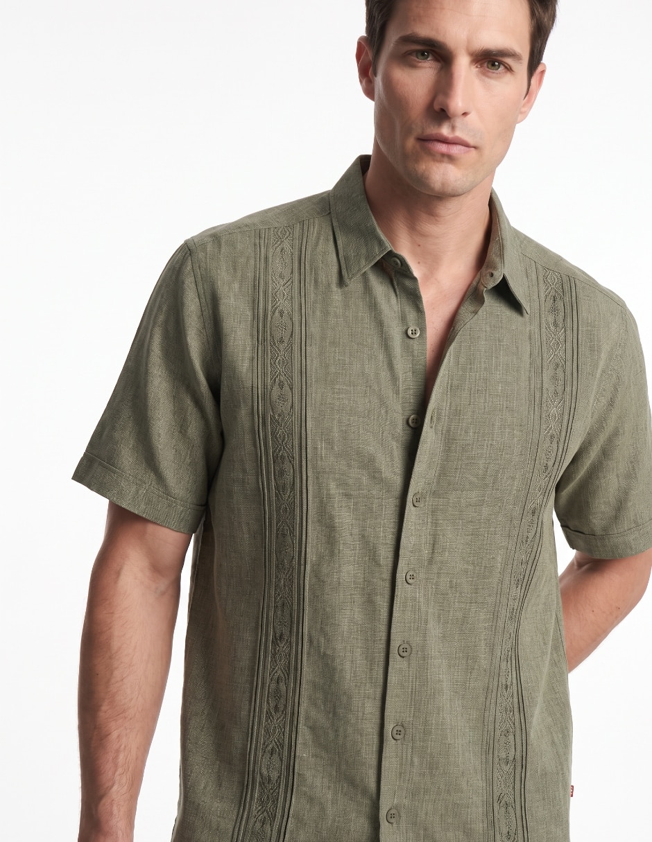 Guayabera manga corta para hombre 4