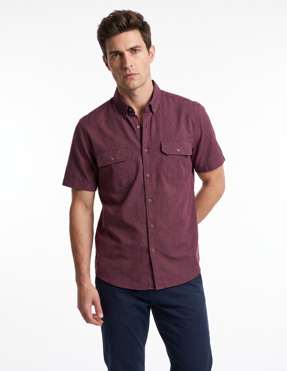 Camisa casual manga corta para hombre