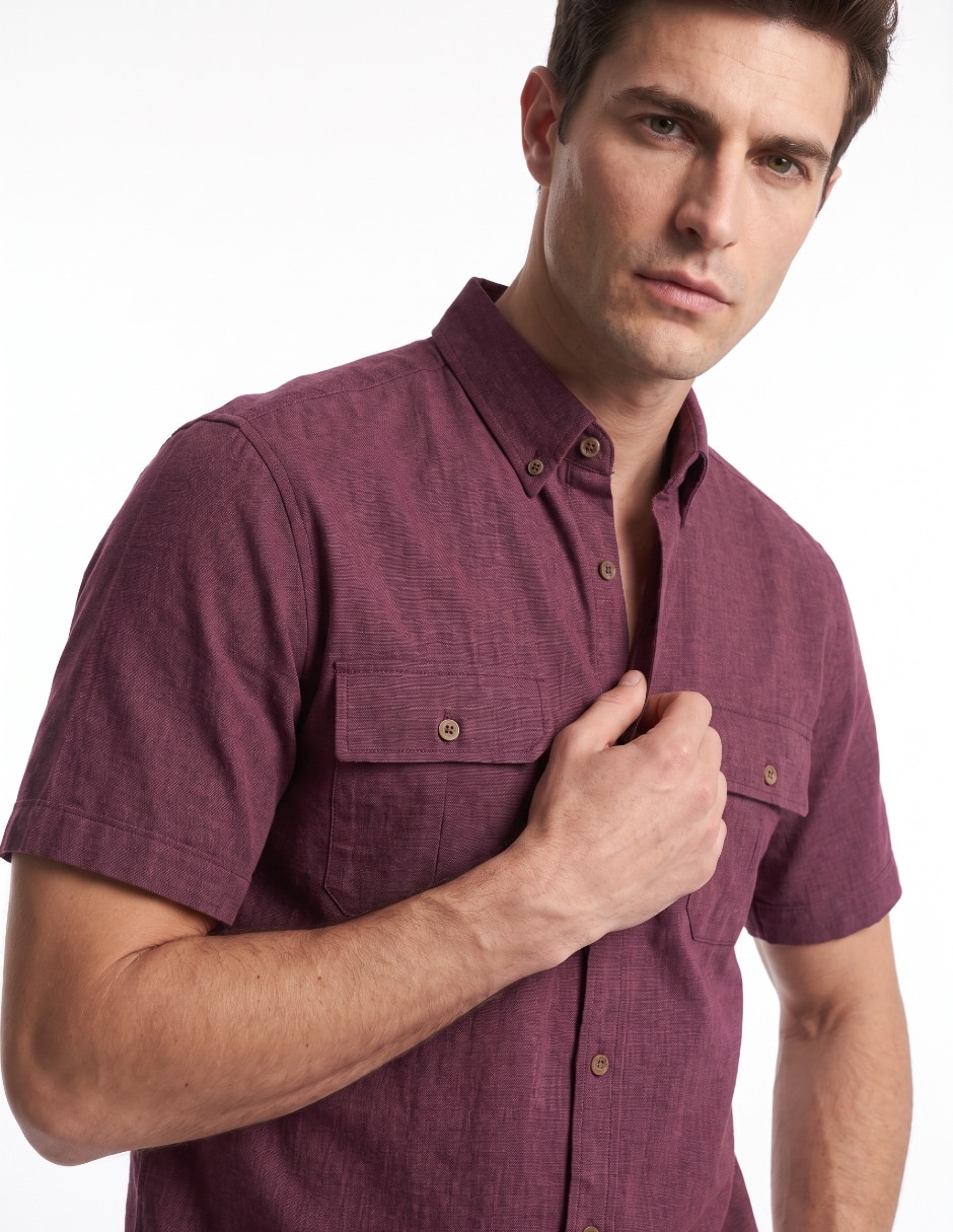 Camisa casual manga corta para hombre 4