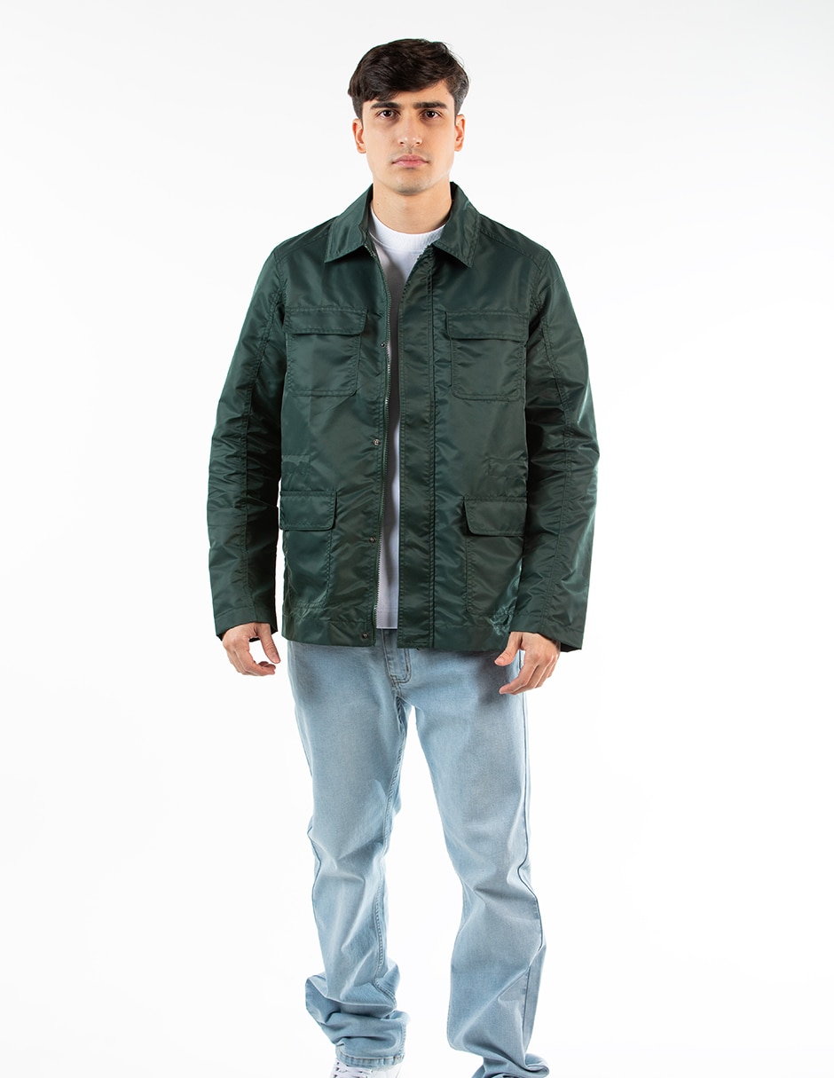 Chamarra casual con bolsillos para hombre Chamarra casual con bolsillos para hombre