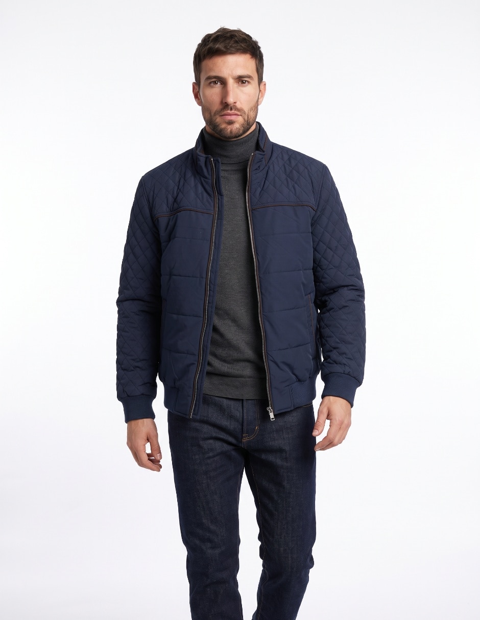 Chamarra capitonada con bolsillos para hombre Chamarra capitonada con bolsillos para hombre