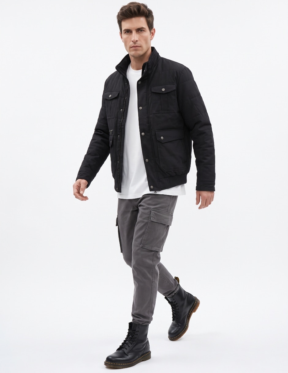 Chamarra bomber sin capucha para hombre