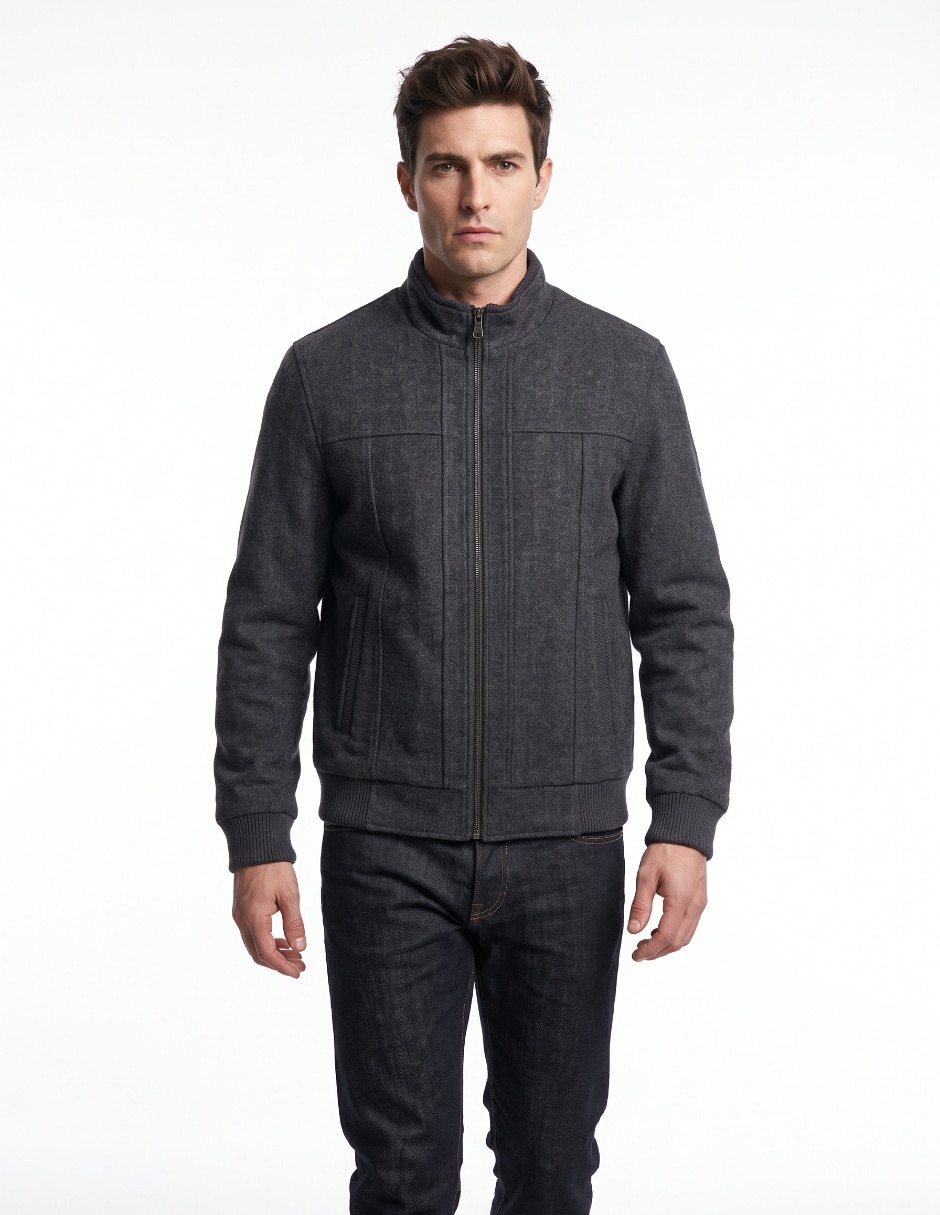 Chamarra casual con bolsillos para hombre