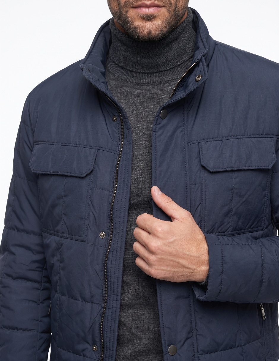 Chamarra casual con bolsillos para hombre 3