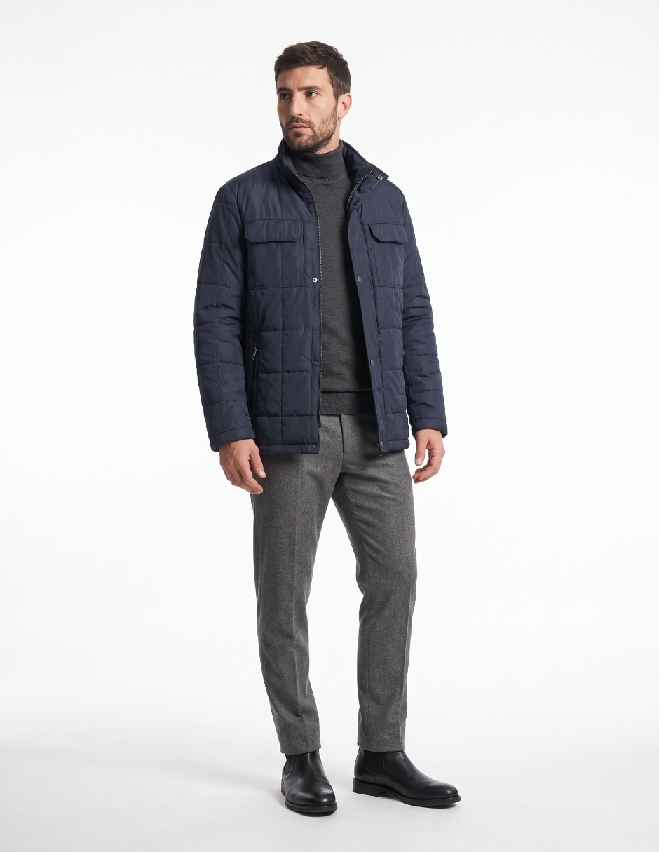 Chamarra casual con bolsillos para hombre 4