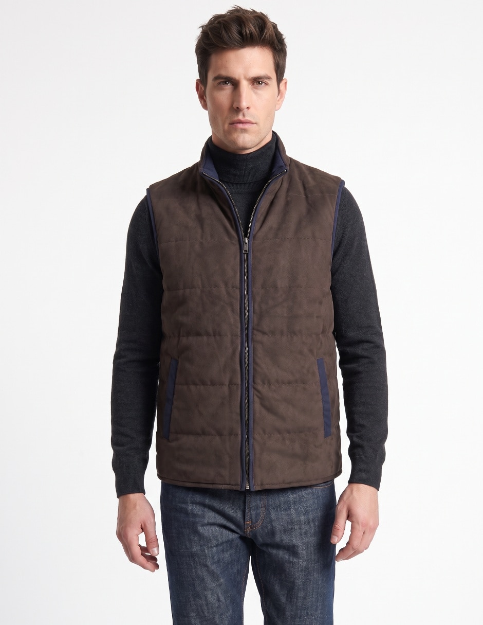 Chaleco de gamuza reversible para hombre