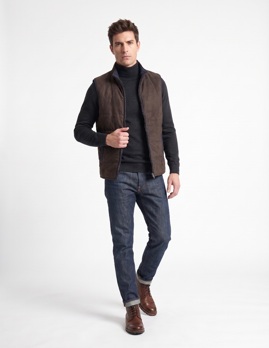 Chaleco de gamuza reversible para hombre 3