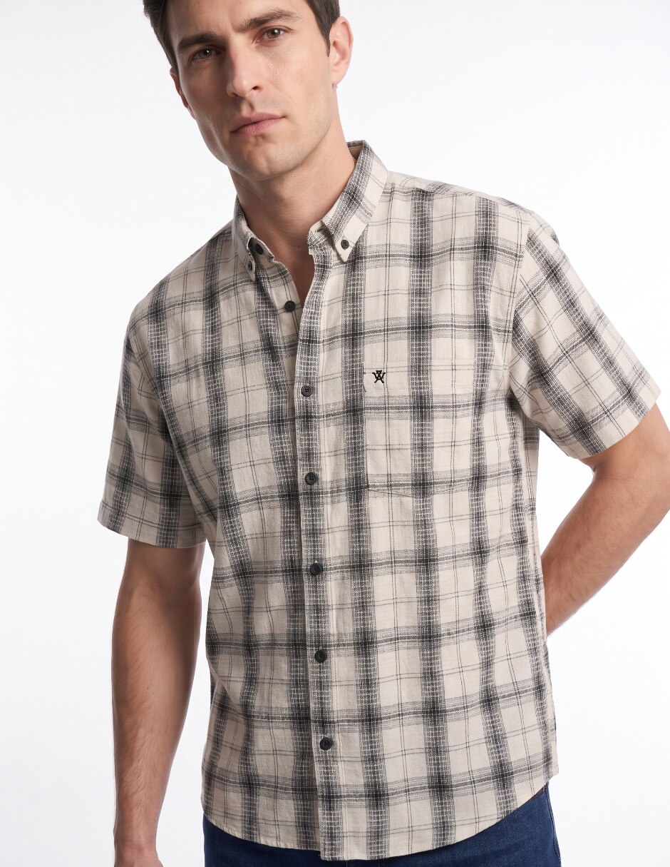 Camisa casual manga corta para hombre 4