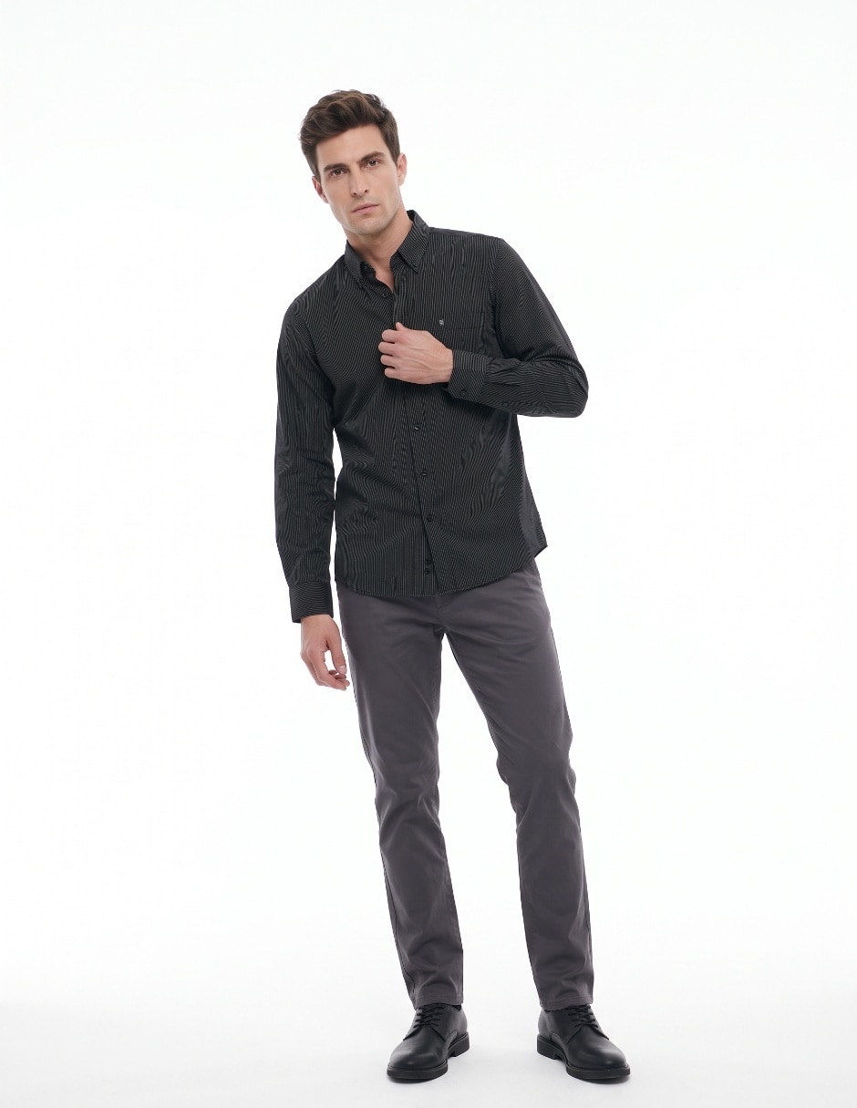 Camisa casual manga larga para hombre 3