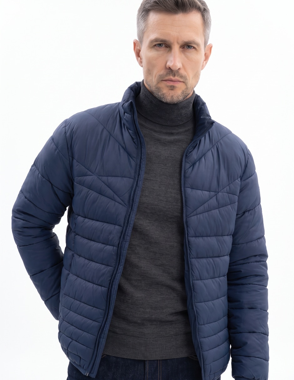 Chamarra capitonada con bolsillos para hombre Chamarra capitonada con bolsillos para hombre