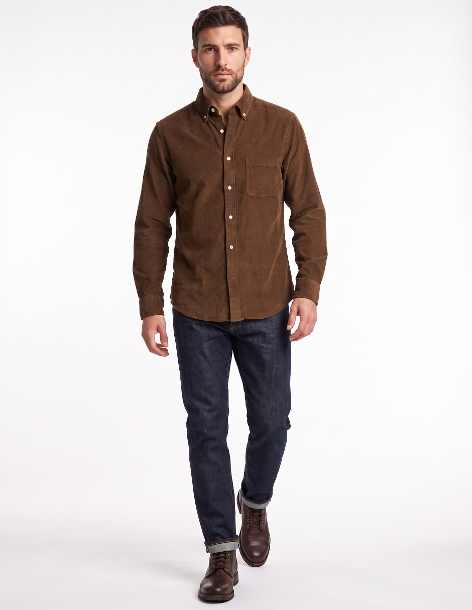 Camisa casual de algodón manga larga para hombre 3