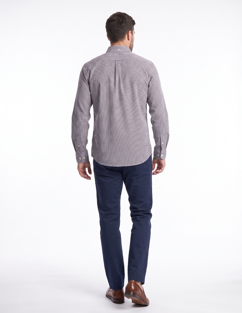 Camisa casual polo sur de algodón manga larga para hombre 2