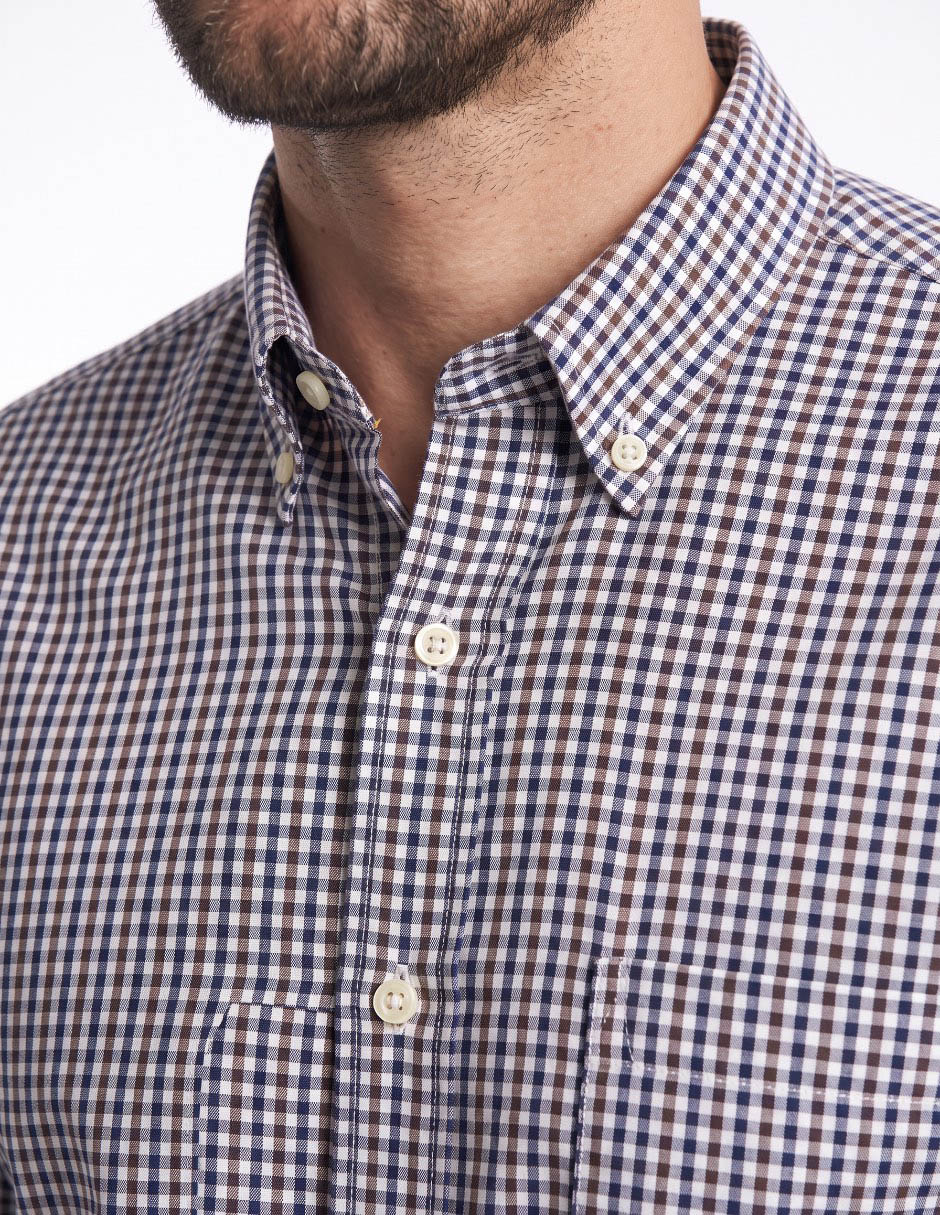 Camisa casual polo sur de algodón manga larga para hombre 4