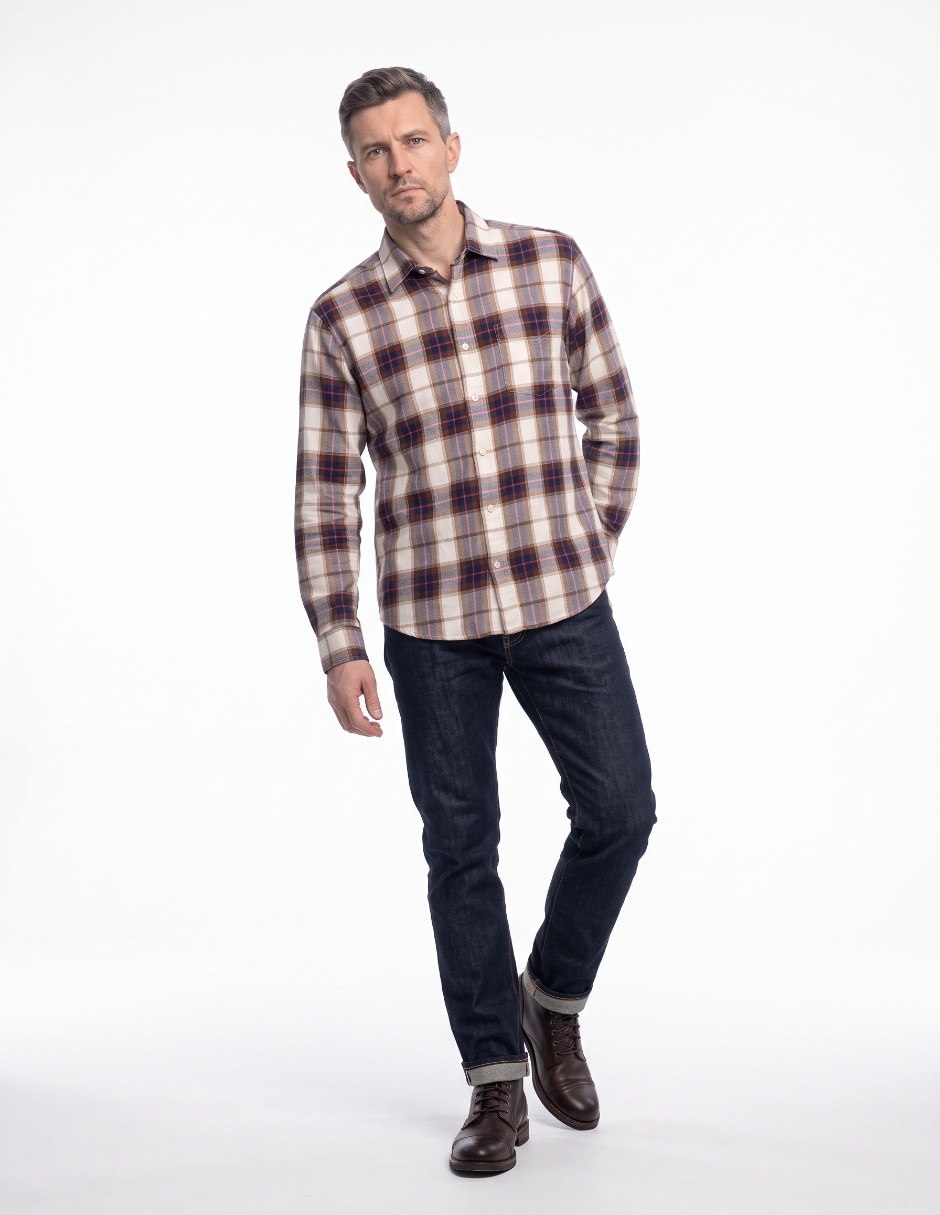 Camisa casual de algodón manga larga para hombre 3