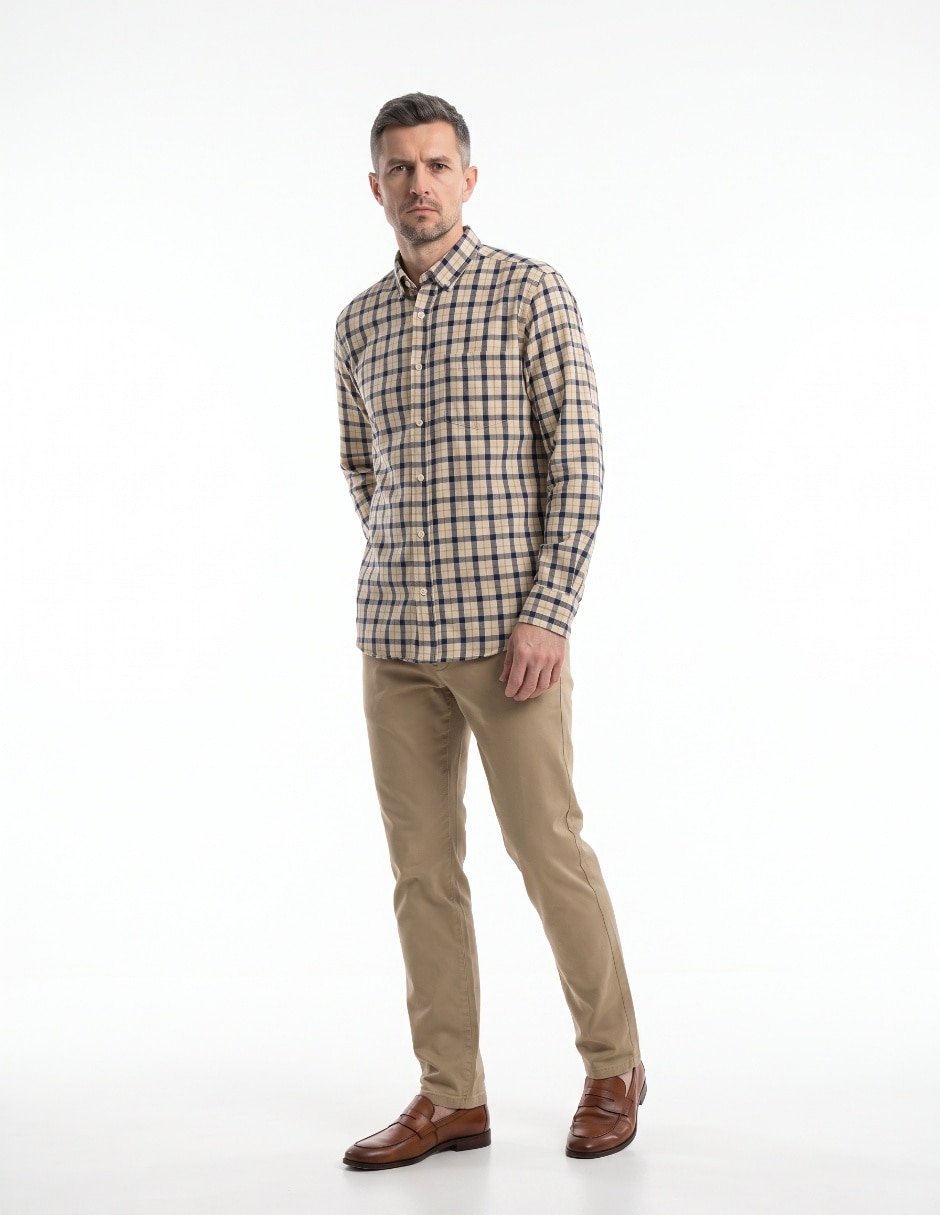 Camisa casual manga larga para hombre 3