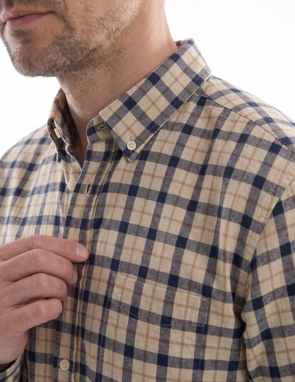 Camisa casual manga larga para hombre 4