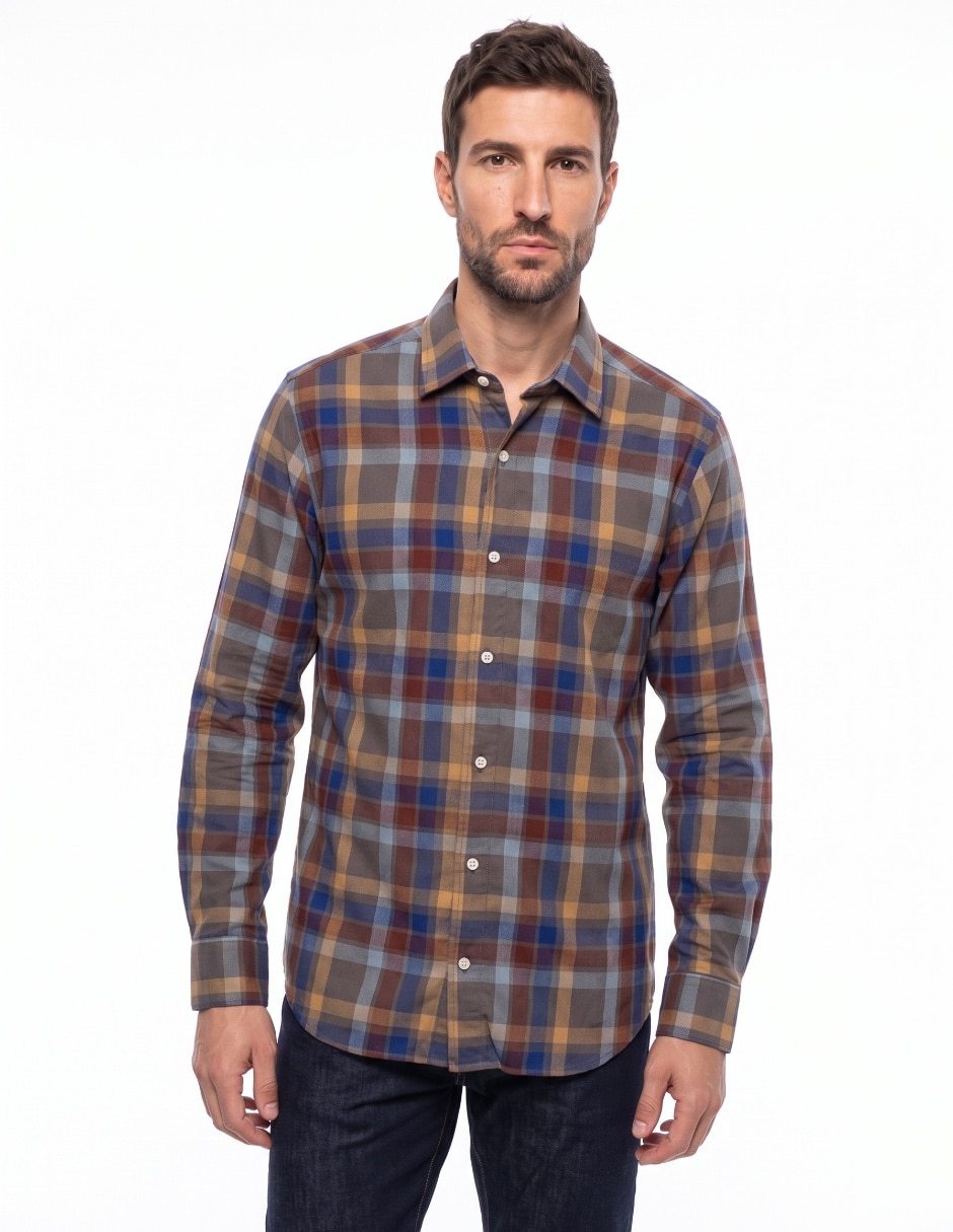 Camisa casual polo sur de algodón manga larga para hombre Camisa casual polo sur de algodón manga larga para hombre